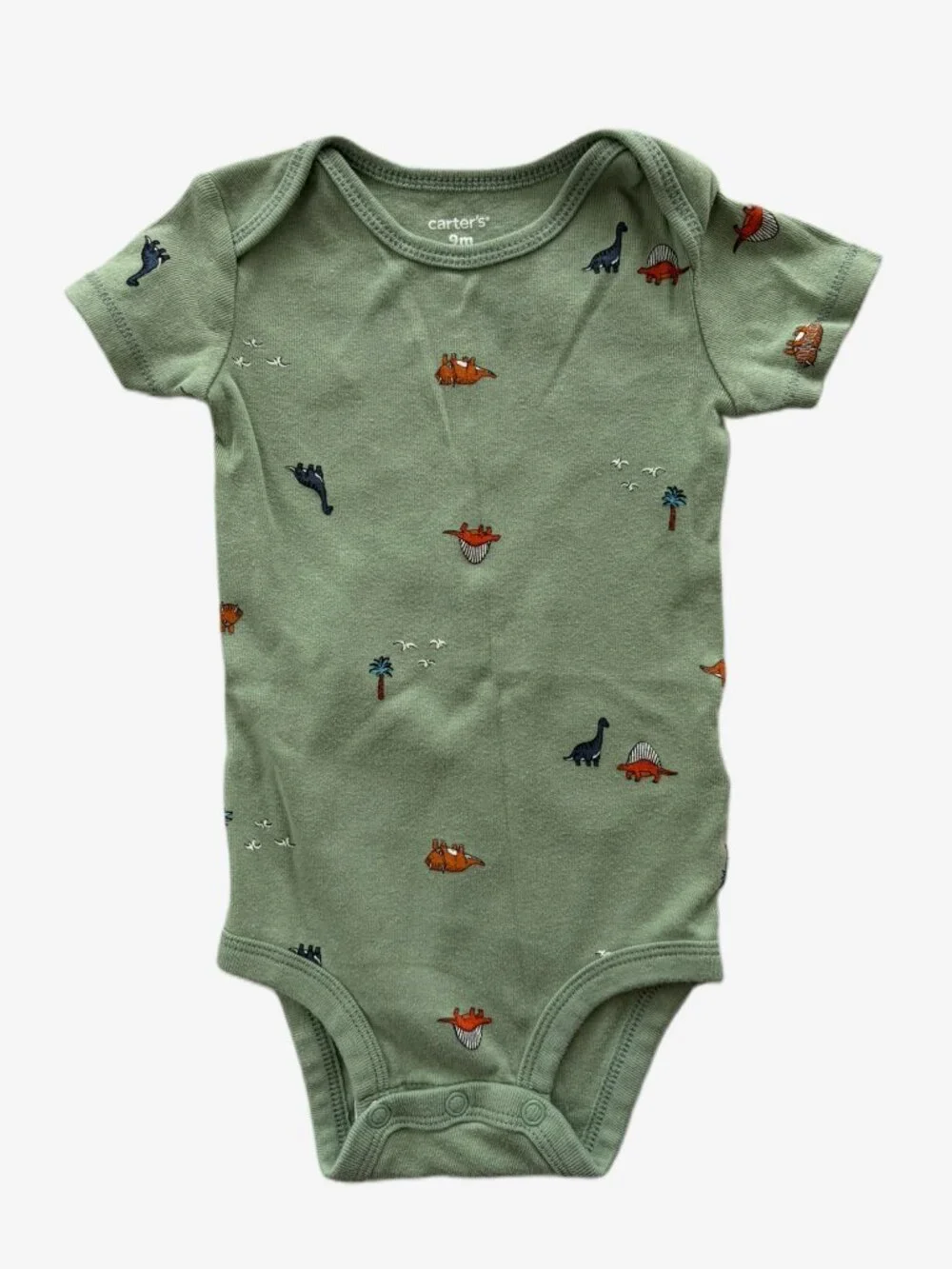 Carter's Baby Bodysuit Tee Set 9 Months Dinosaur White Basics Lot of 6 Infant